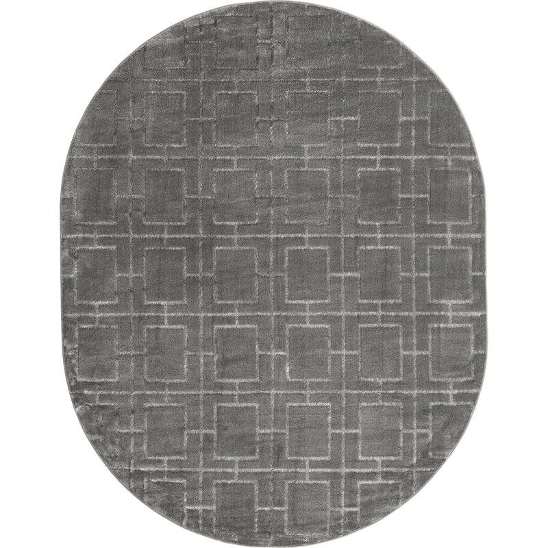 Geometric Indoor Rug, Oval 7'10" x 10'