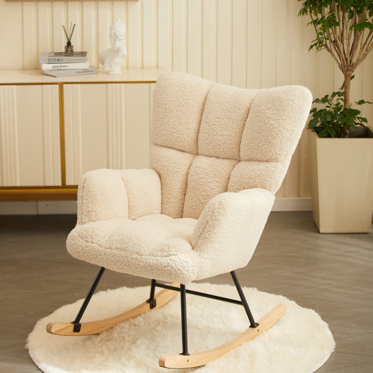 Teddy Boucle Rocking Chair Upholstery Sessel Armchair