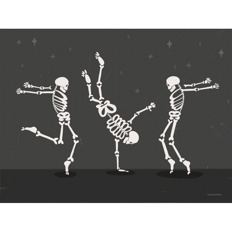 «Jasminne Dancing Skeletons II» par Lady Louise Designs - impression sur toile tendue, H 12 po x l 18 po