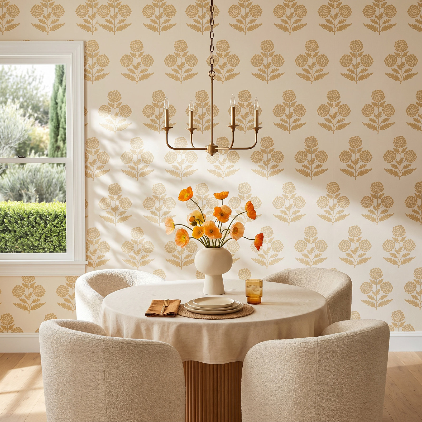 Souci Marigolds Wallpaper, Yellow