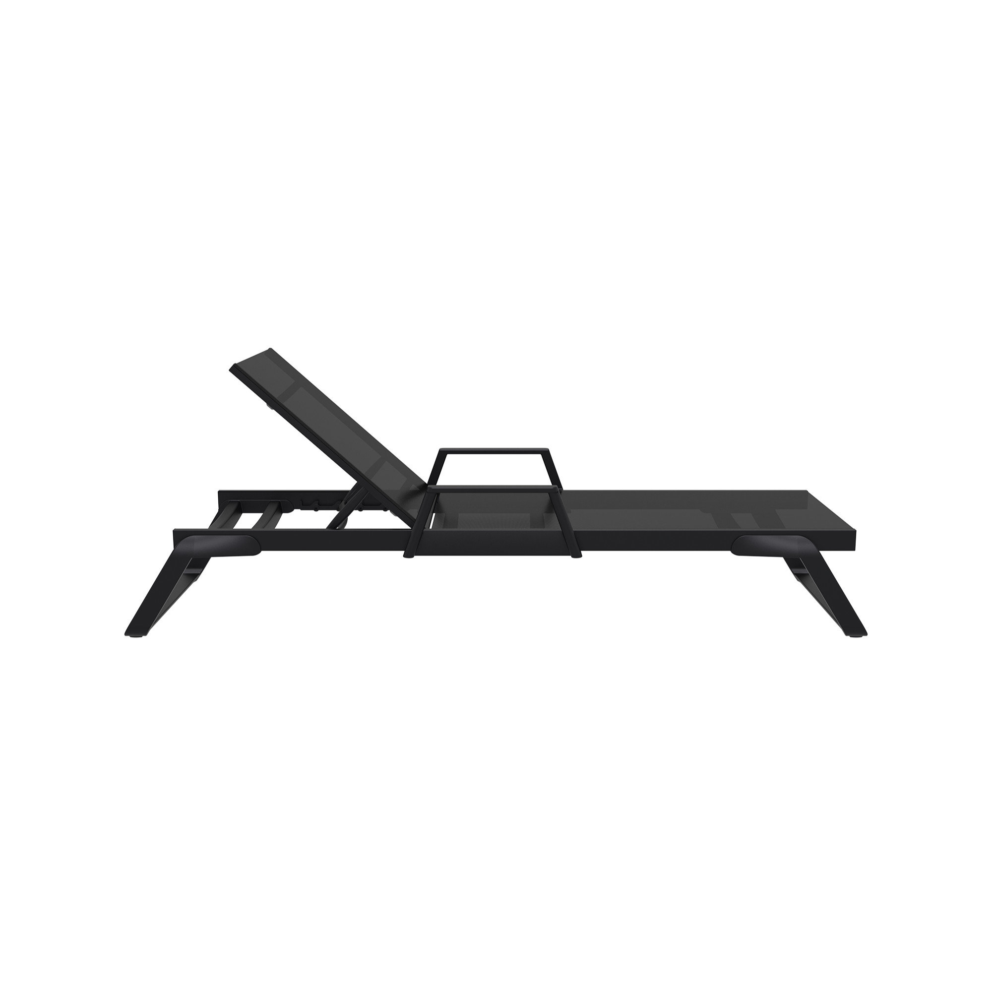 Genelda Outdoor Chaise Lounge, Black