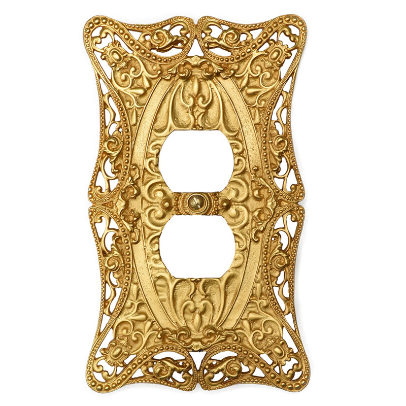 Carpe Diem 5006-9 Acanthus Chalice single duplex outlet in Chalice, Gold