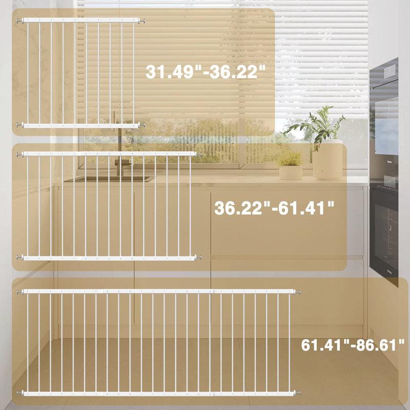 Tucker Murphy Pet™ Window Guards for Children, Adjustable Wide Child Safety Window Guard Prevents Accidental Falls, Home Security Childproof Interior Bar Guard for Windows Wide 61.41" - 86.61"(3 Panels)