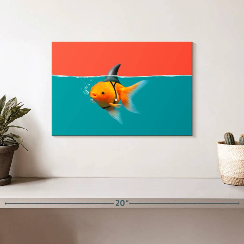 Brampt Goldfish As A Shark, 8" H x 12" W