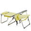 Chaise de plage pliante avec dossier réglable en 5 positions et porte-gobelet, structure en aluminium jaune soleil pour le camping et les activités de plein air