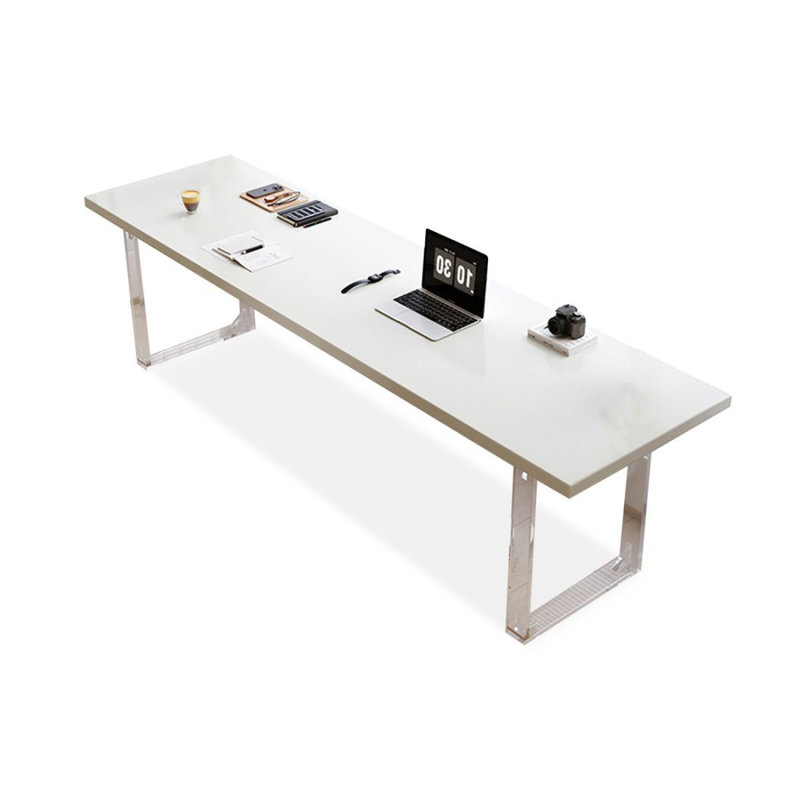 Bureau moderne et simple blanc, H 29,53 po x l 78,74 po x P 27,56 po