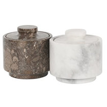 Sandstone and Marble Salt Cellar Set