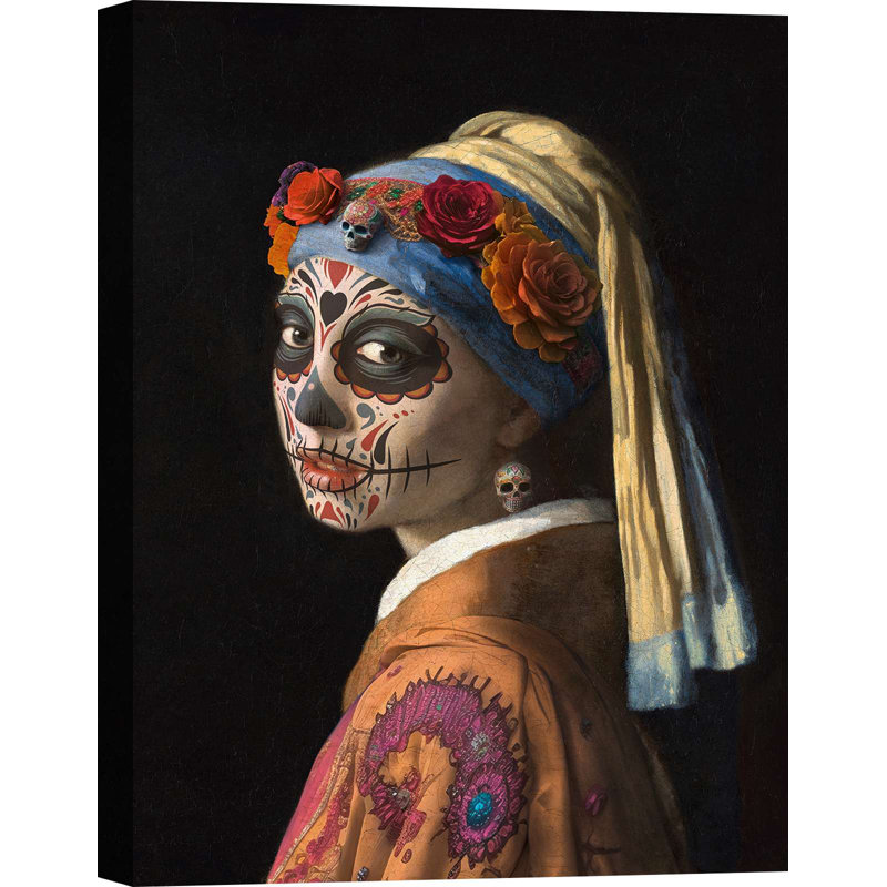 Halloween Print: Calavera Girl by Steven Hill - Wrapped Canvas Print, 60cm H x 40cm W