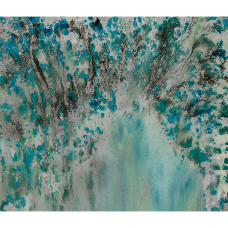 Peacock River Painting by Blakely Bering, 47" H x 55" W x 1.5" D, Outdoor