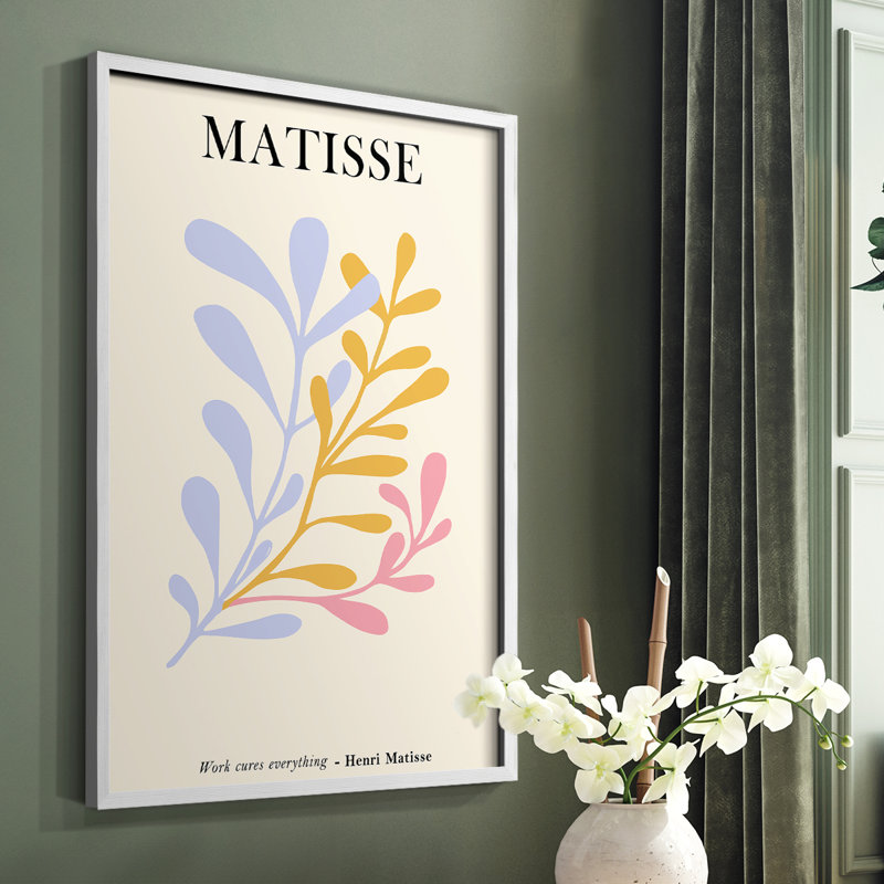 Matisse CDLxxxi, reproduction encadrée - bois massif, Cadre simple blanc, H 14 po x l 11 po