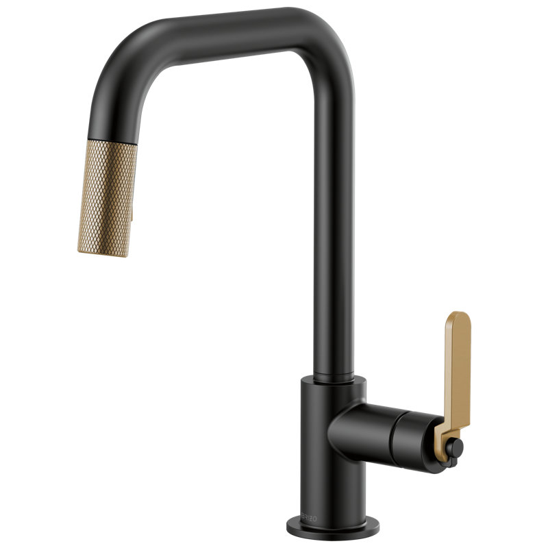 Litze Pull-Down Faucet, Matte Black/Luxe Gold