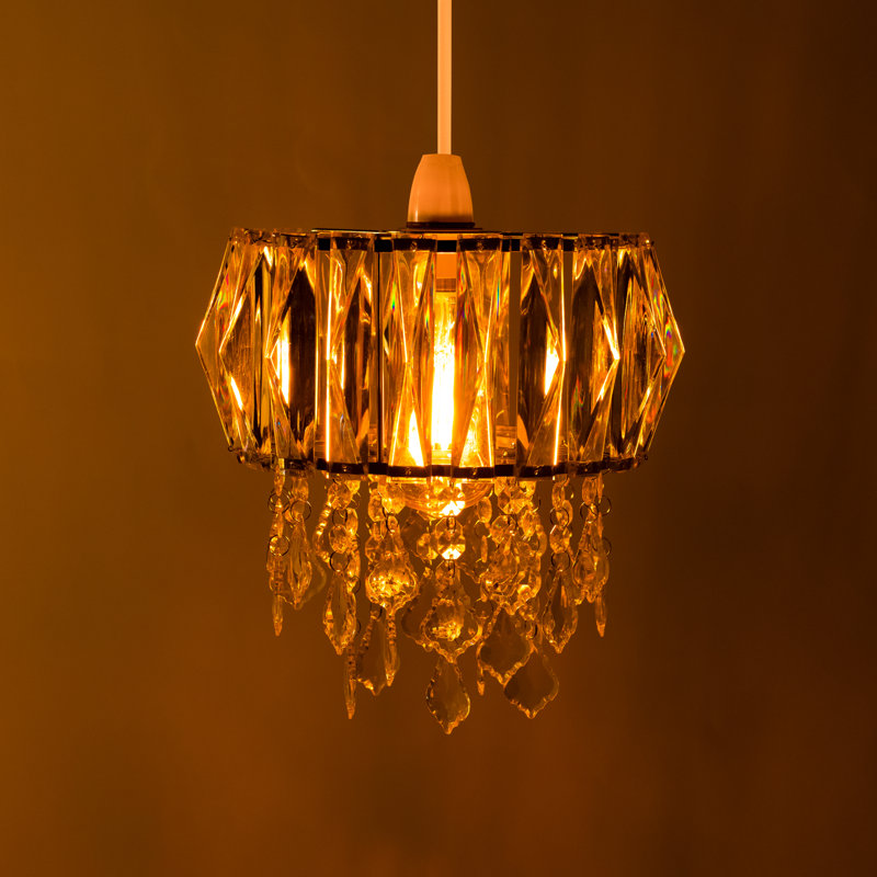 26cm H Drum Pendant Shade ( Screw On ) in Clear