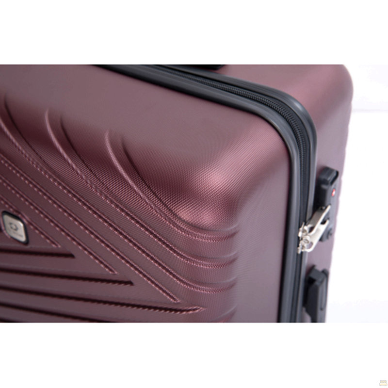 bagages 4 pièces valise légère en ABS avec roues rotatives, 24 pouces et 28 pouces avec verrou TSA, (16/20/24/28) rouge vin