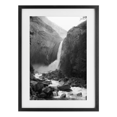 Rocky Yosemite Falls Framed Print Under Glass, design by Kim Curinga