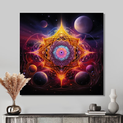 Cosmic Bliss Galactic Eruption - Boho Mandala Wall Art Living Room