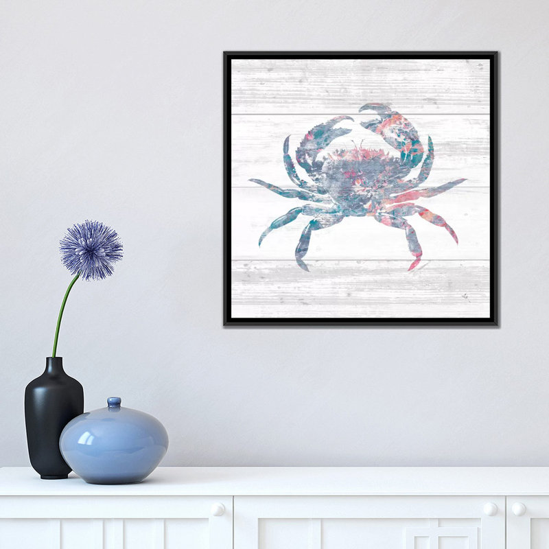 « ocean life i », reproduction d’impression sur toile, H 37 po x l 37 po x P 1,5 po, Toile avec cadre noir, Pas de tapis