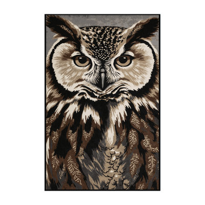 Washable Owl Wildlife Area Rug