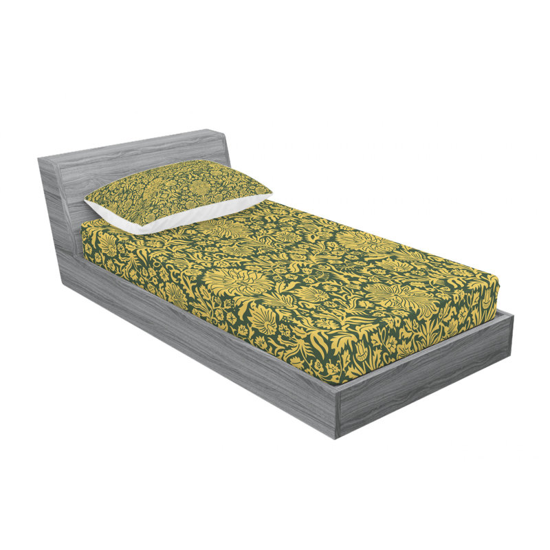 Microfiber Paisley Sheet Set, Twin XL Sheet Set with Fitted Sheet, Paisley