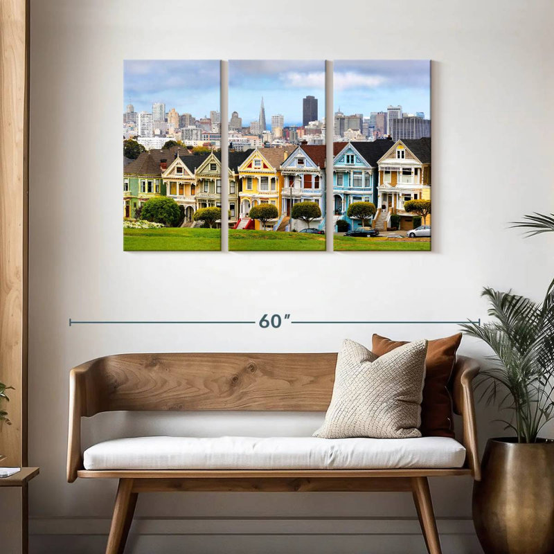 Rorry Painted Ladies With Skyline II, 28" H x 45" W