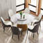 Table de salle à manger 53 po ronde en marbre avec base en métal