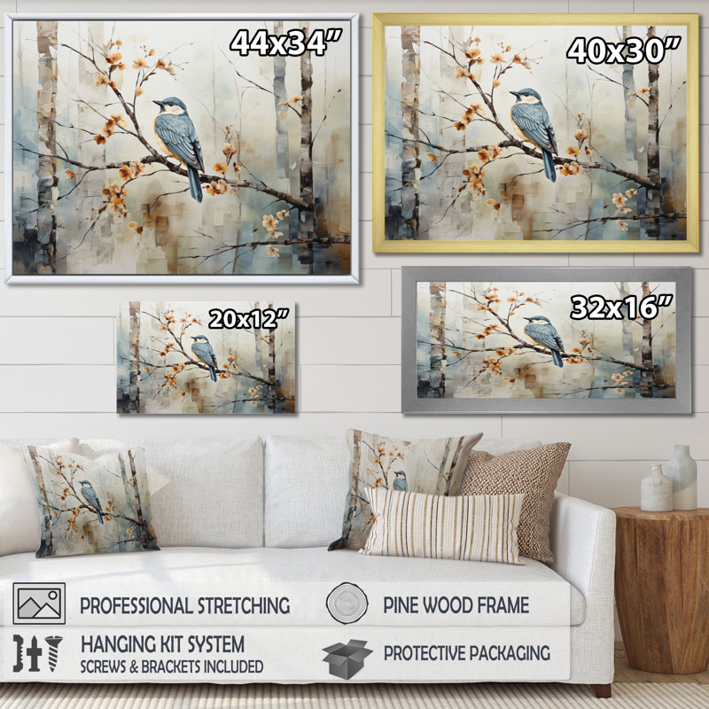 Birch Woods Ethereal Elegance III - Art mural bouleau, Toile tendue, H 24 po x l 32 po x P 1 po