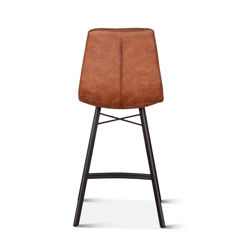 Sam Mid Century Retro Bar Stool, Trapper Brown, Counter Stool (24" Seat Height)