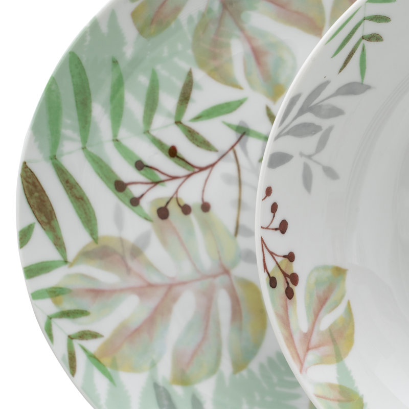 Rowdy Piece Porcelain China Dinnerware Set - Service for 6