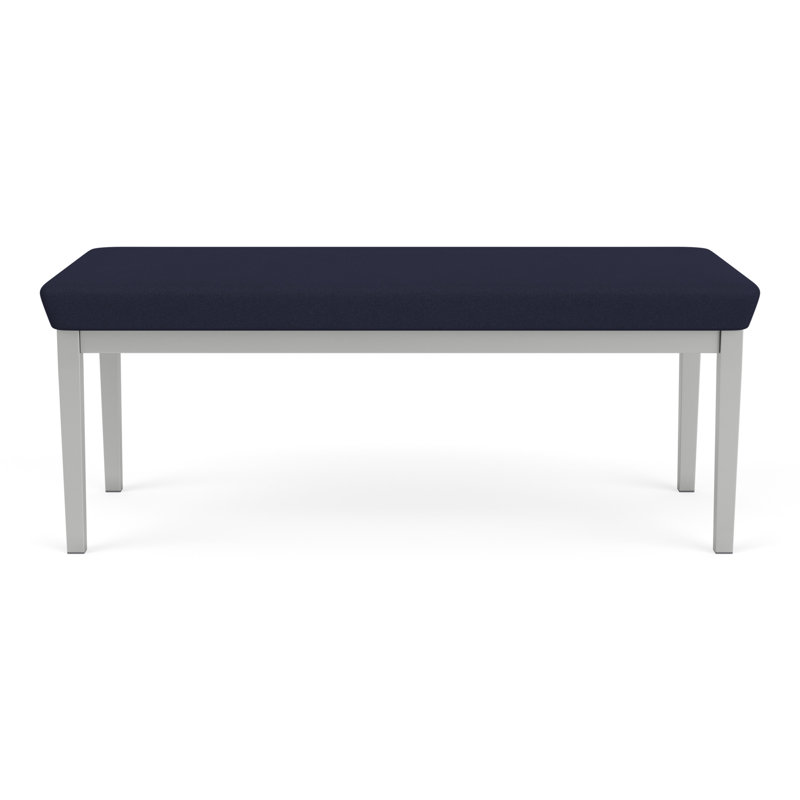 Structure en métal Lenox, Argent argent, Bleu marine Visite Libre - Tissu uni