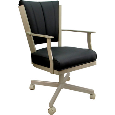 Leather Dining Caster Chair Swivel Tilt