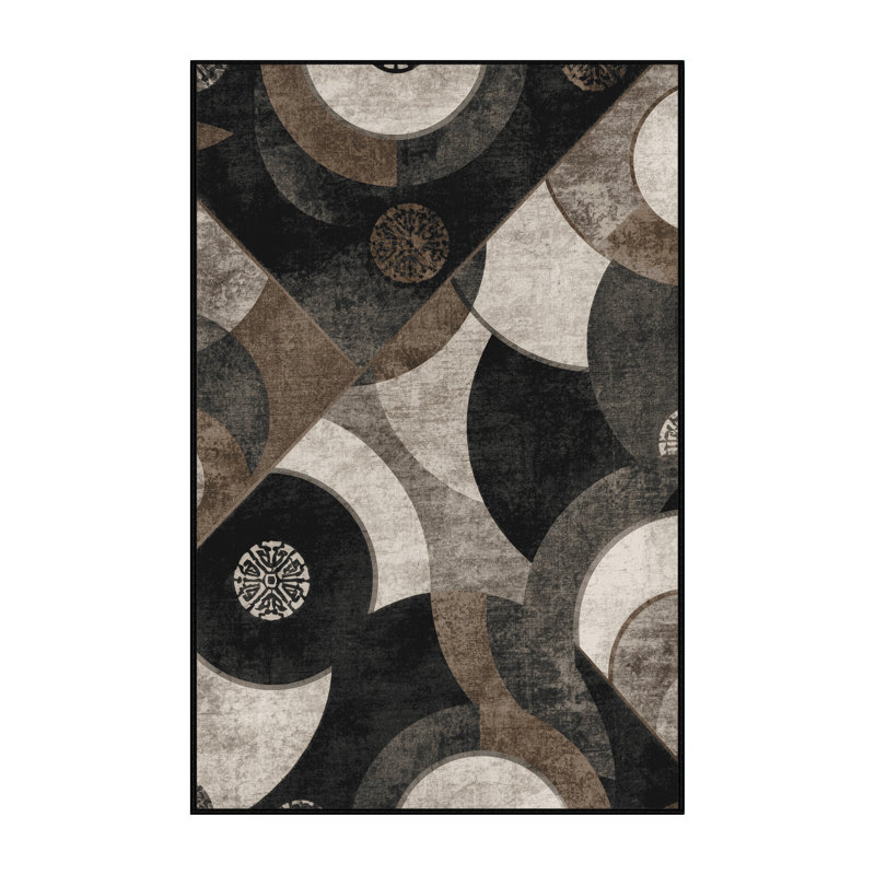 Tapis oriental classique noir lavable à la machine Broking Viking Shield, 2 x 5