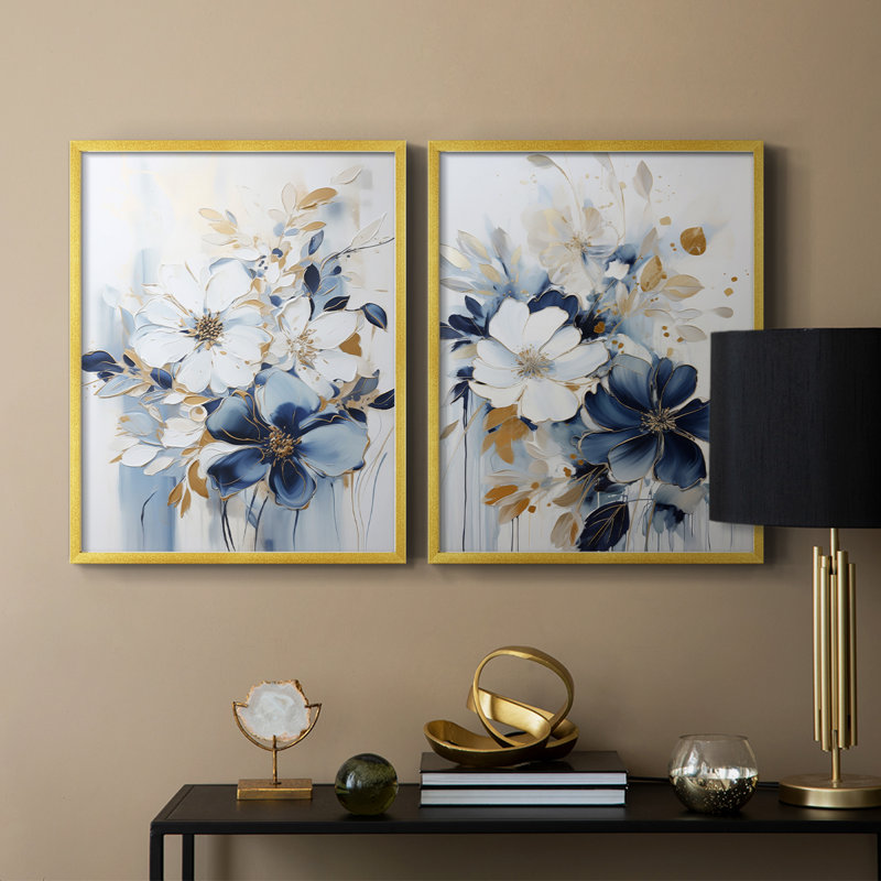 «FLORAL Series CCLxxiv», reproduction encadrée de qualité supérieure - prête à être accrochée - aucun clou requis - aucun clou requis