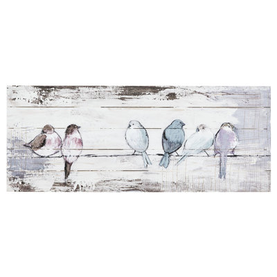 30"w X 12"h 1.5"d Hand Painted Rustic Wood Plank Decor, Grey And White, Style Art, Summers Panel 30"x12"x1.5", Loftiness, Summers' Artwork