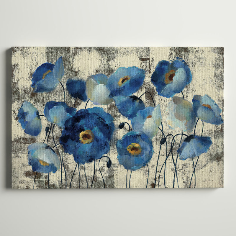 « Aquamarine Floral » - reproduction d'art sur toile, H 20 po x l 30 po x P 1,5 po, Toile