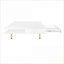 Table basse blanche à 2 tiroirs avec pieds dorés, 2 niveaux faciles à nettoyer pour le rangement dans le salon Loisirs