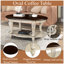 Table basse ovale en bois massif de 42 po, pour la beauté du salon, 2 tablettes, beige et lueur, montage facile, Flash, sans effort