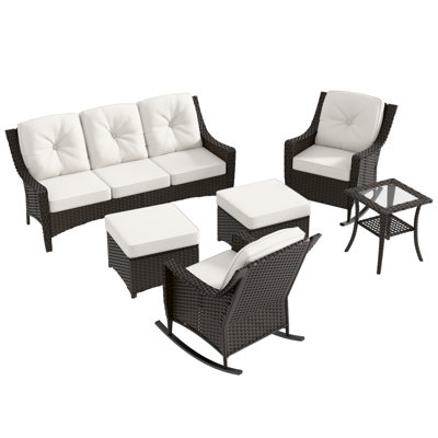 6 Piece Sectional Seating Group with Cushions