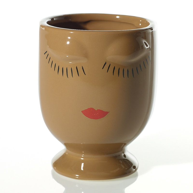 Pot intérieur / extérieur en céramique, Caramel, H 5,25 po x l 5,25 po x P 4 po