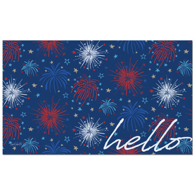 Hello Stars Indoor/Outdoor Entryway Floor Mat