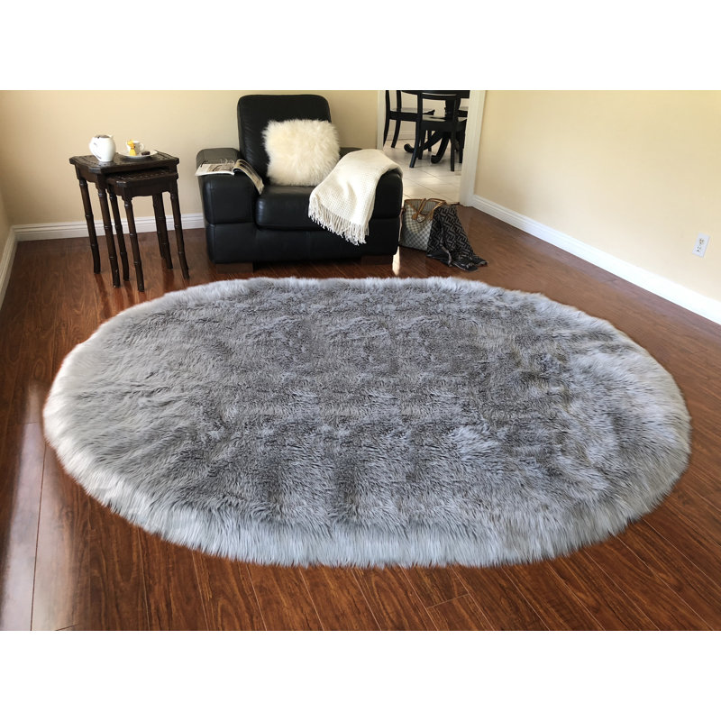 Tapis gris clair Whitcher, Ovale 10 pi x 14 pi