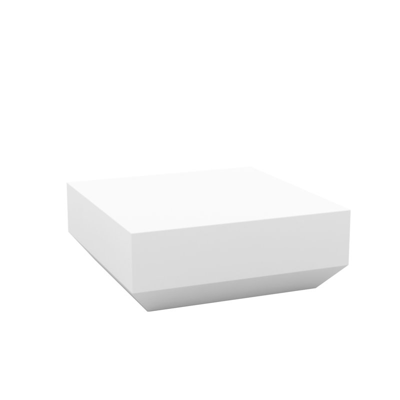 Table basse en plastique Ulm, L 31,5 po x L 31,5 po x H 11,75 po, DEL-glace