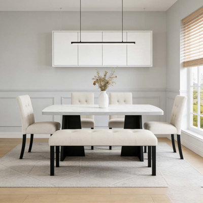 6 Piece Modern Dining Table Set