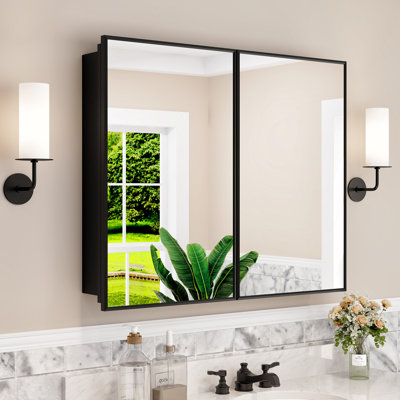 Armoire à pharmacie encastrée / à fixation en surface 30 po x l 30 po avec miroir Elise