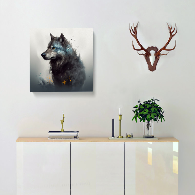 Wolf Conceptual Art - Wrapped Canvas - Framed Print
