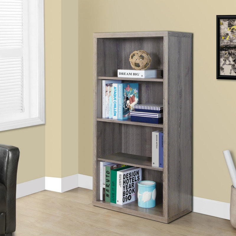 Bibliothèque, bibliothèque, étagère, 5 niveaux, H 48 po, bureau, chambre à coucher, stratifié, Taupe