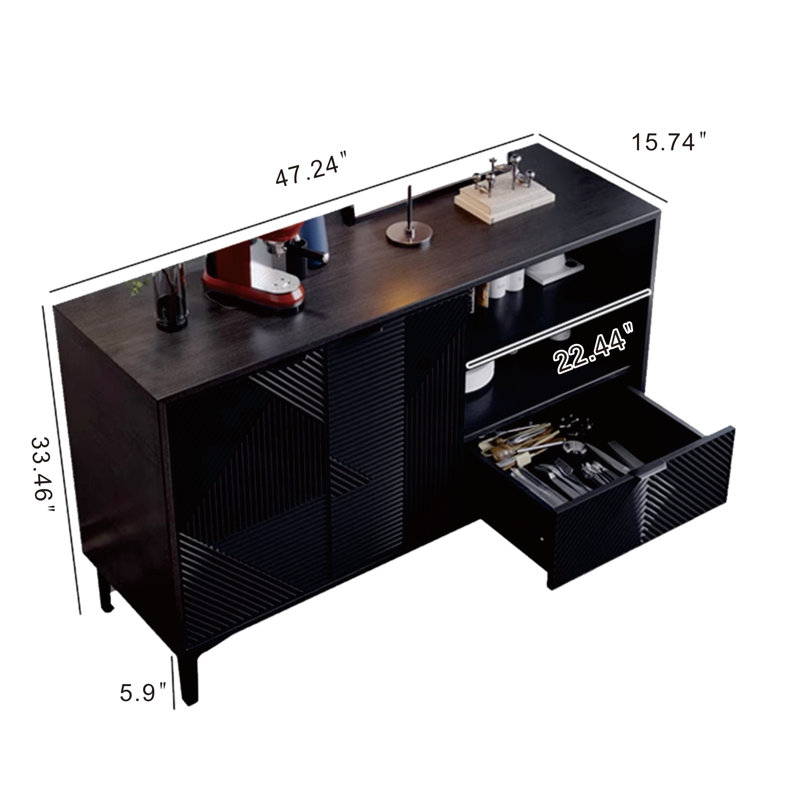 Buffet Kyzic, H 33,46 po x l 47,24 po x P 15,74 po