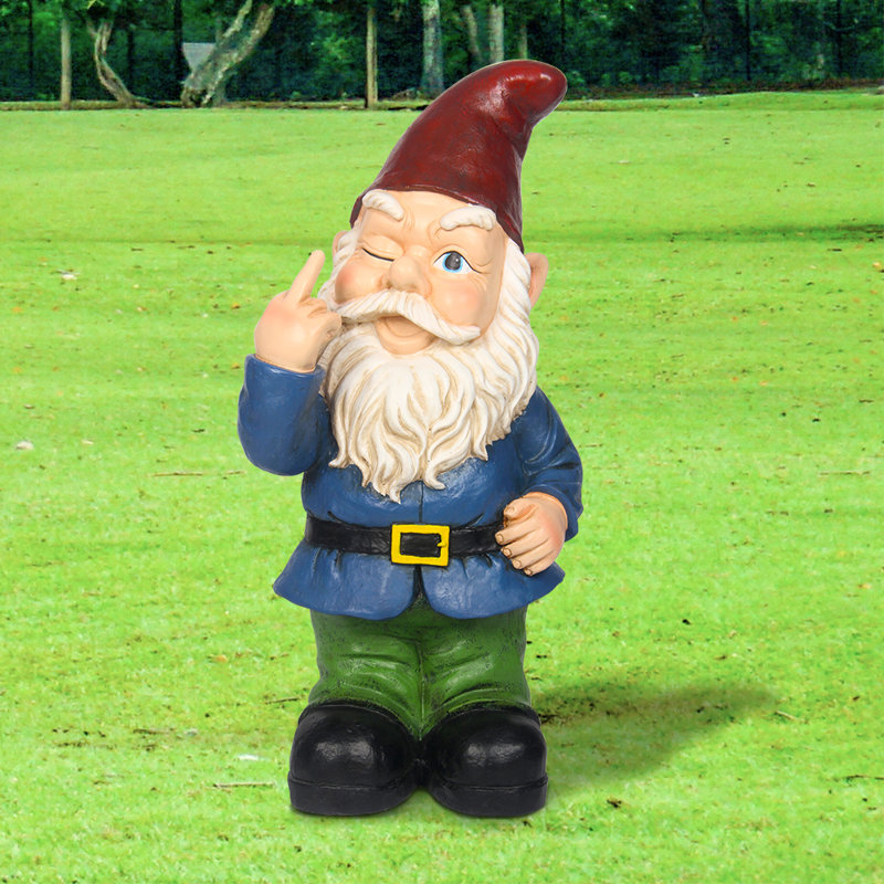 Winking Gnome Statue, 24" H x 9" W x 11" D