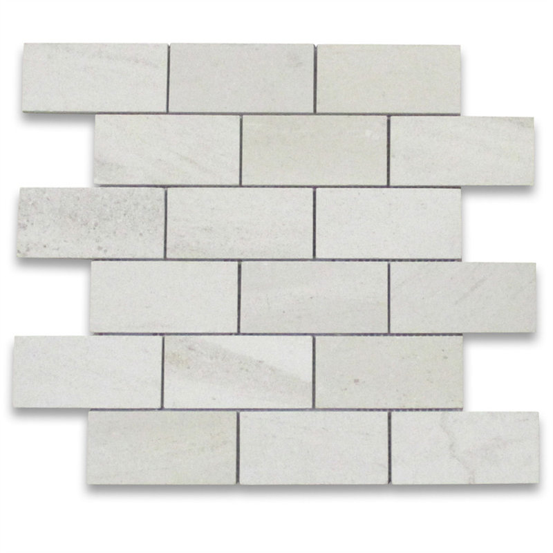 Carreau de mosaïque à joints en briques de marbre 12 po x 12 po Moleanos