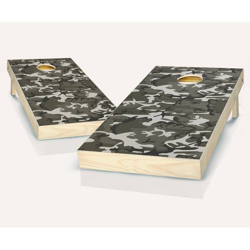 Ensemble de cornhole en bois massif 2 'x 4' avec sacs, Rouge / Noir