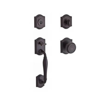 Westcliff Handleset with Single Cylinder Deadbolt and Door Knob and Rosette