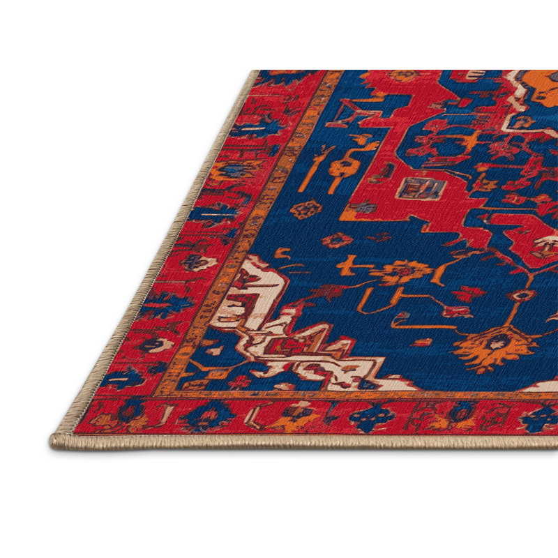 Machine Washable Tabriz Brown Area Rug, Square 5'